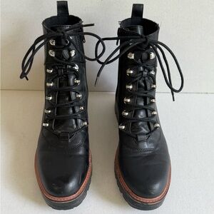 Nine West Black Leather Moto Boots